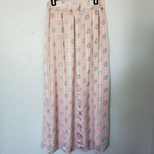 Mikarose NWT Women's Medium Light Pink Medallion Maxi Skirt Pleated Girly Boho